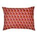 East Urban Home Escala Designer Rectangle Cat Bed Fleece, Polyester in Red/Orange/Brown | 6 H x 42.5 W x 32.5 D in | Wayfair