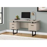 "Computer Desk / Home Office / Laptop / Left / Right Set-Up / Storage Drawers / 60""L / Work / Metal / Laminate / Beige / Black / Contemporary / Modern - Monarch Specialties I 7629"