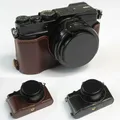 Demi-étui pour appareil photo en cuir véritable poignée pour Panasonic LX100 LX100 Mark II
