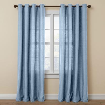 Wide Width Poly Cotton Canvas Grommet Panel by BrylaneHome in Carolina Blue (Size 48
