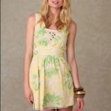 Free People Dresses | Free People Dress Summer Floral Cross Back 2 | Color: Green/Yellow | Size: 2