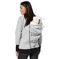 Zeta Ville Women's Maternity Hoodie Zipped Carrier Baby Holder Pullover 1180 (Grey Melange, UK 16/18, 2XL)