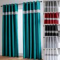 John Aird Diamante Fully Lined Faux Silk Eyelet Curtains (Teal, 66" Wide x 54" Drop)