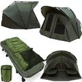 NGT XL FORTRESS BIVVY 2 MAN CARP FISHING + 8 LEG BED CHAIR + 5 SN SLEEPING BAG