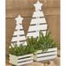 The Holiday Aisle® Tree Backing 2 Piece Manufactured Wood Crate Set Manufactured Wood in Brown/White | 13 H x 7 W x 5 D in | Wayfair