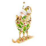 MacKenzie-Childs Patience Brewster Dash Away Santa in Sleigh Ornament in Green/Red/Yellow | 6.75 H x 2.25 W x 6 D in | Wayfair 08-41043