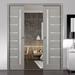 Pocket Door - Standard Door - SARTODOORS Quadro Frosted Glass Paneled Manufactured Wood Sliding Closet Gray Doors Wood in Brown | Wayfair