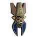 Bungalow Rose Saha & African Wood & Aluminum Mask Wall Décor Metal in Black/Blue/Gray | 9.5 H x 4.7 W x 2.4 D in | Wayfair