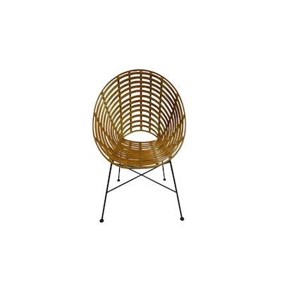 SIT Möbel Stuhl | runde Sitzschale Rattan natur | Gestell Metall schwarz | B 70 x T 63 x H 88 cm | 05348-01 | Serie RATT