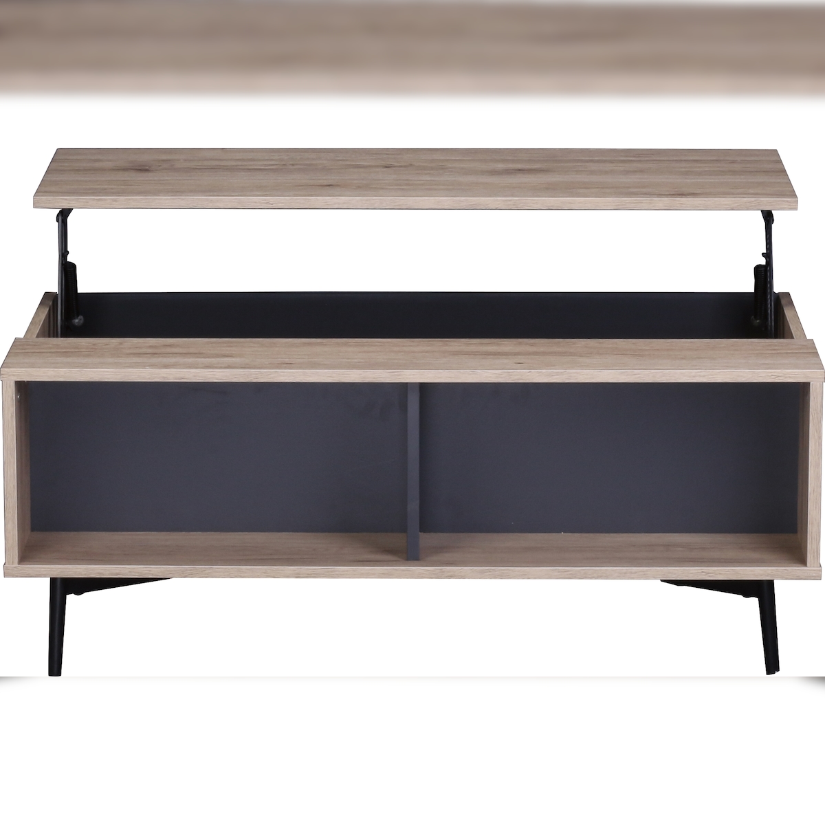 SIT Möbel Couchtisch mit höhenverstellbarer Deckplatte | L 58 x B 100 x 39 cm | anthtazit/natur | 11780-95 | Serie MAILBOX Image