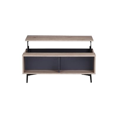 SIT Möbel Couchtisch mit höhenverstellbarer Deckplatte | L 58 x B 100 x 39 cm | anthtazit/natur | 11780-95 | Serie MAILB