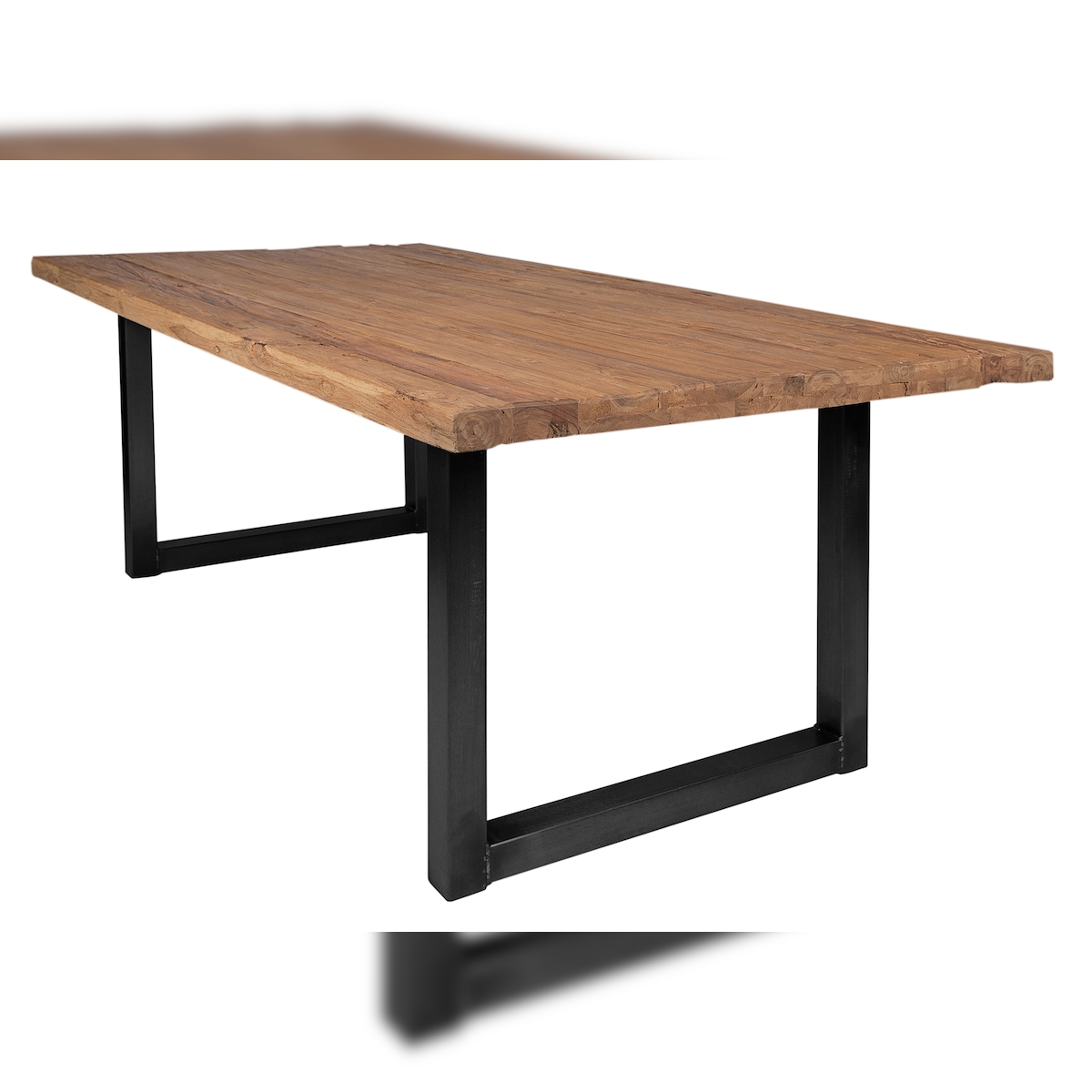 SIT Möbel Esstisch aus recyceltem Teak, Gestell in antikschwarz | B 180 x T 100 x H 76 cm | natur | 15140-11 | Serie TISCHE & BÄNKE Image