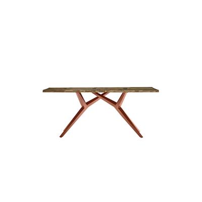 SIT Möbel Esstisch 180 x 100 cm | 40 mm Platte Altholz bunt lackiert | Metallgestell braun | B 180 x T 100 x H 73 cm | 1