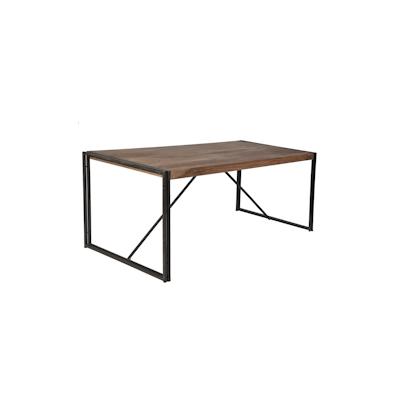 SIT Möbel Esstisch 180 x 90 cm | Tischplatte Akazie natur | Gestell Altmetall antikschwarz | B 180 x T 90 x H 76 cm | 07