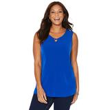 Plus Size Women's Crisscross Timeless Tunic Tank by Catherines in Surf The Web (Size 4X)