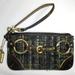 Coach Bags | Coach Wool Tweed Wristlet | Color: Gold/Green | Size: Os