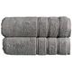 Christy Antalya Large Bath Towels | Set of 2 | 100% Turkish Cotton | 600GSM | Soft Plush Luxury Towel Set | 70cm x 125cm | Quick Dry | Storm Grey