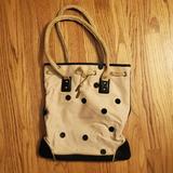 J. Crew Bags | J. Crew | Canvas Dot Tote With Raffia Rope Handle | Color: Black/Tan | Size: Os