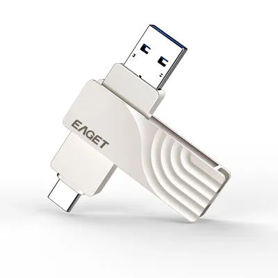EAGET-Mini clé USB 128 en métal CF30 OTG type C3.1 64 Go 3.0 Go haute vitesse