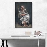 ARTCANVAS Seated Woman 1920 by Pablo Picasso - Wrapped Canvas Painting Print Canvas, Wood in Black/White | 26 H x 18 W x 1.5 D in | Wayfair