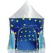 Wature Rocket Ship 4.4' x 3.4' Indoor/Outdoor Fabric Pop-up Play Tent w/ Carrying Bag Fabric in Blue | 41 H x 41 W x 53 D in | Wayfair