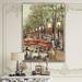 East Urban Home Lunch on the Champs Elysees Paris - Wrapped Canvas Painting Print Metal in Brown/Green/Red | 32 H x 16 W x 1 D in | Wayfair