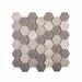 Tile Club 2" x 2" Marble Honeycomb Mosaic Wall & Floor Tile Mixed Material/Marble, Glass in Gray | 1.9 H x 1.9 W x 0.31 D in | Wayfair WFBL8803WGA
