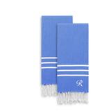 Highland Dunes Polizzi 2 Piece Turkish Cotton Hand Towel Set Turkish Cotton in Blue/White | Wayfair 80AE92308D9C4EF29AE52B6859BE150E