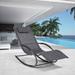 Arlmont & Co. Genaro 66.4" Long Reclining Lounge Metal in Gray | 34.6 H x 24.8 W x 56.7 D in | Outdoor Furniture | Wayfair