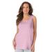 Plus Size Women's Knit Sleep Tank by Dreams & Co. in Pink (Size L)