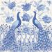 Bungalow Rose Peacock Garden VI' by Miranda Thomas - Unframed Painting Print on Canvas in White | 36 H x 36 W x 1.25 D in | Wayfair