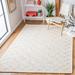 White 72 x 48 x 0.35 in Indoor Area Rug - Latitude Run® Jellisa Geometric Handmade Tufted Wool & Ivory Area Rug Cotton/Wool | Wayfair