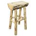 Union Rustic Glacier Country Collection Half Log Barstool Wood in Yellow | 24 H x 17 W x 18 D in | Wayfair F93970BB3FEF41428A661399ADB49AEC