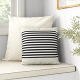 Sand & Stable™ Giovanna Outdoor Square Pillow Cover and Insert Eco-Fill/Polyester in Black | 16 H x 16 W x 4 D in | Wayfair