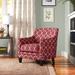 Armchair - Red Barrel Studio® Galsworthy 30" Wide Armchair Polyester/Fabric in Red/White | 33 H x 30 W x 30 D in | Wayfair