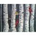 Loon Peak® Birch Birds in the Wilderness by Amy Valiante - Painting Print Canvas/Metal in Gray/Green/White | 9 H x 12 W x 1.5 D in | Wayfair