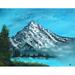 Loon Peak® Almighty Mountain by Amy Valiante - Painting Print Metal in Blue/Green/White | 9 H x 12 W x 1.5 D in | Wayfair