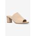 Wide Width Women's Carmella Mules by Easy Street in Natural Stretch Fabric (Size 8 W)