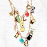 Kate Spade Jewelry | Kate Spade Bright Lights Big City Charm Necklace | Color: Gold/Tan | Size: 34”