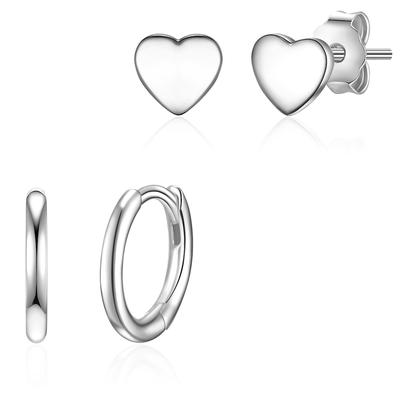 Glanzstücke München Ohrstecker Herz Sterling Silber in 4,4/10,6 mm Damen Image