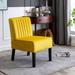 Slipper Chair - Wade Logan® Antanina 21" Wide Velvet Slipper Chair Velvet in Yellow | 34.7 H x 21 W x 29.5 D in | Wayfair