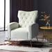 Wingback Chair - Willa Arlo™ Interiors Consolata Groombridge Tufted Wingback Chair Velvet in White | 37 H x 28 W x 32.5 D in | Wayfair