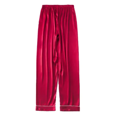 Pyjama en Satin de soie pour hommes pantalon de salon bas de couchage taille L-3XL Plus 3