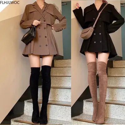 Mini robe Blazer à boutons et boutons pour femmes nouvelle collection Style coréen