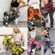 Pantalon cargo taille haute pour femme pantalon long camouflage pour femme hip hop fjMilitary