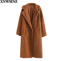 XNWMNZ-Manteau Long d'Hiver pour Femme Veste en Cachemire Chaude Décontractée Grandes Tailles