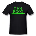 T-shirt Linux I Am Root pour homme t-shirts à col rond 100% coton système d'exploitation