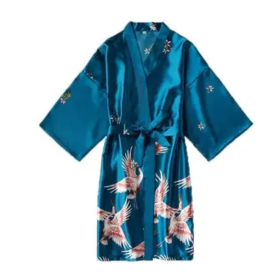 Peignoir en Satin Sexy Pour Femme à la Mode Kimono en Soie Robe de Chambre Vêtement pour la