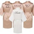 Robes de chambre en satin pour femmes grande taille robe de mariée demoiselle d'honneur