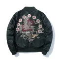 Blouson aviateur brodé pour homme veste de pilote Anime streetwear japonais Harajuku veste de